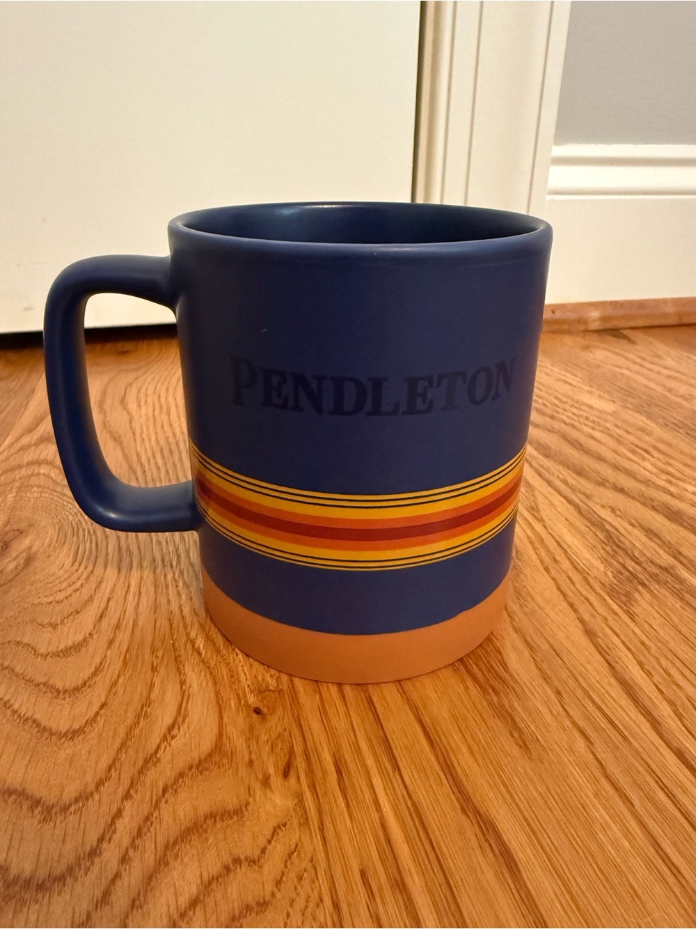 Pendleton Navy Ceramic Mug with Sunset Stripe
